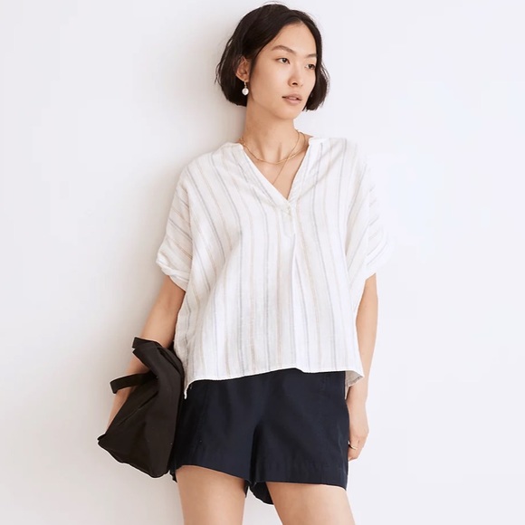 Madewell Tops - NWT Madewell Lakeline Popover Shirt in Schulner Stripe